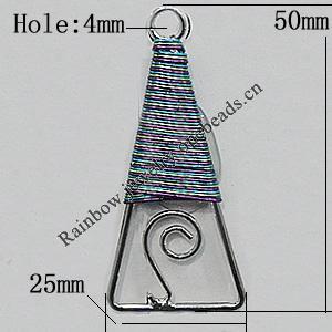 Iron Thread Component Handmade Lead-free, 50x25mm Hole:4mm, Sold by Bag