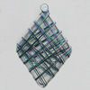 Iron Thread Component Handmade Lead-free, Diamond 65x44mm Hole:4mm, Sold by Bag