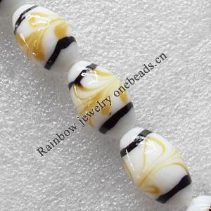 Lampwork Beads, Drum 16x28mm Hole:About 1.5mm, Sold by PC