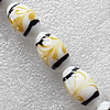 Lampwork Beads, Drum 16x28mm Hole:About 1.5mm, Sold by PC