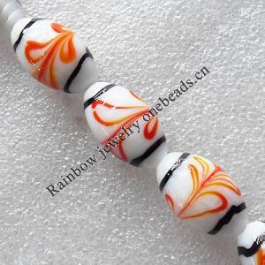 Lampwork Beads, Drum 16x28mm Hole:About 1.5mm, Sold by PC