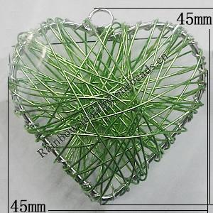 Iron Thread Component Handmade Lead-free, Heart 45x45mm, Sold by Bag