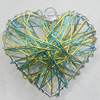 Iron Thread Component Handmade Lead-free, Heart 45x45mm, Sold by Bag