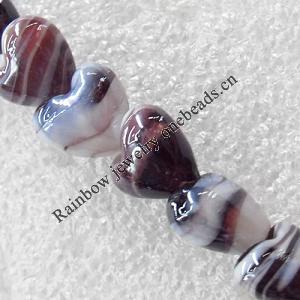 Lampwork Beads, Heart 12mm Hole:About 1.5mm, Sold by PC