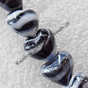 Lampwork Beads, Heart 12mm Hole:About 1.5mm, Sold by PC