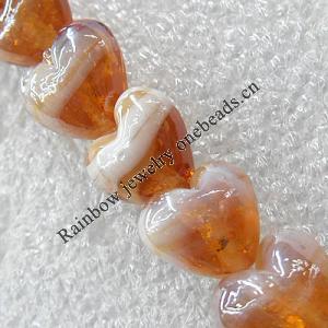 Lampwork Beads, Heart 12mm Hole:About 1.5mm, Sold by PC