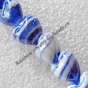 Lampwork Beads, Heart 12mm Hole:About 1.5mm, Sold by PC