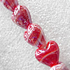 Lampwork Beads, Heart 12mm Hole:About 1.5mm, Sold by PC