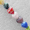 Lampwork Beads, Mix Color Heart 12mm Hole:About 1.5mm, Sold by Group