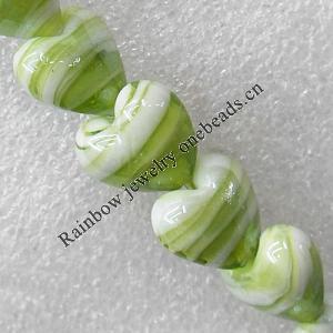 Lampwork Beads, Heart 15mm Hole:About 1.5mm, Sold by PC