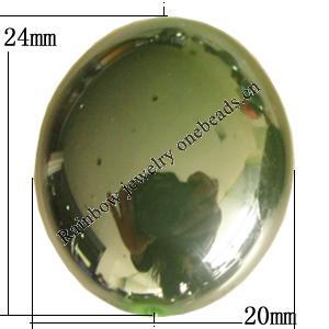 Uv polishing Acrylic Beads, Oval 24x20mm Hole:1.5mm, Sold by Bag  