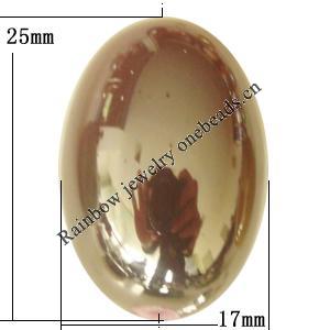 Uv polishing Acrylic Beads, Oval 25x17mm Hole:2mm, Sold by Bag  