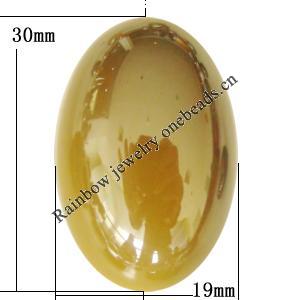 Uv polishing Acrylic Beads, Oval 30x19mm Hole:2mm, Sold by Bag  