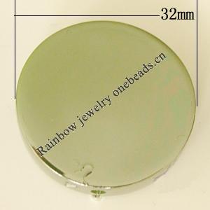 Uv polishing Acrylic Beads, Flat Round 32mm Hole:2.5mm, Sold by Bag  