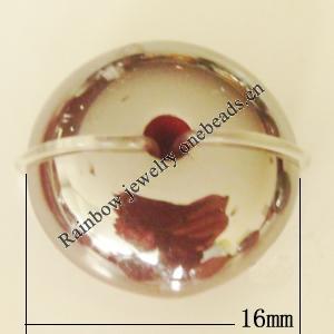 Uv polishing Acrylic Beads, 16mm Hole:2mm, Sold by Bag  