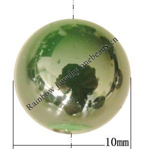 Uv polishing Acrylic Beads, Round 10mm Hole:2mm, Sold by Bag  
