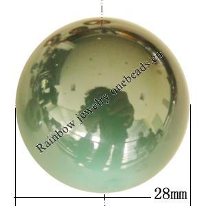 Uv polishing Acrylic Beads, Round 28mm Hole:3mm, Sold by Bag  