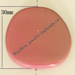 Uv polishing Acrylic Beads, 30x30mm Hole:1.5mm, Sold by Bag  
