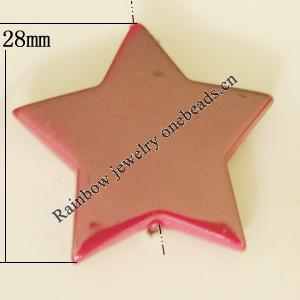 Uv polishing Acrylic Beads, Star 28mm Hole:2mm, Sold by Bag  