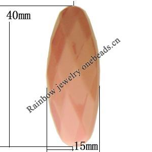 Uv polishing Acrylic Beads, Faceted Horse Eye 40x15mm Hole:2mm, Sold by Bag  
