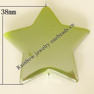 Uv polishing Acrylic Beads, Star 38mm Hole:2mm, Sold by Bag  