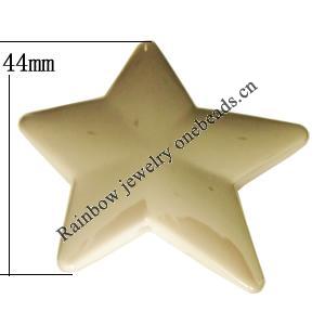 Uv polishing Acrylic Beads, Star 44x44mm Hole:2mm, Sold by Bag  