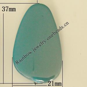 Uv polishing Acrylic Beads, Falt Teardrop 37x21mm Hole:1mm, Sold by Bag  