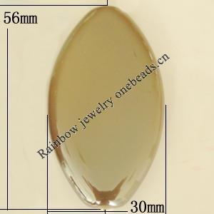 Uv polishing Acrylic Beads, Flat Horse Eye 56x30mm Hole:2.5mm, Sold by Bag  