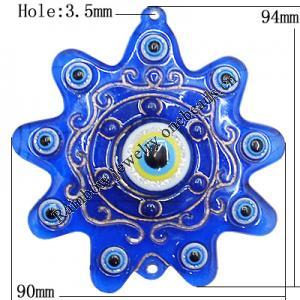Turkish Resin Pendants, Flower 94x90mm Hole:3.5mm, Sold By Bag