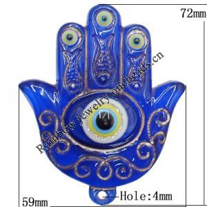 Turkish Resin Pendants, Hand 72x59mm Hole:4mm, Sold By Bag