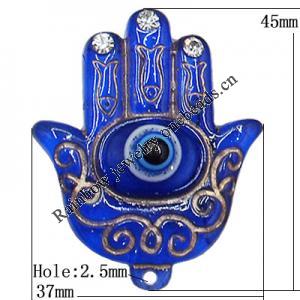 Turkish Resin Pendants, Hand 45x37mm Hole:2.5mm, Sold By Bag