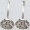 Ear Studs with bowl, Iron Lead-free, Head: about 3mm diameter, pin: about 12mm long, Sold by bag