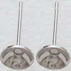 Ear Studs with bowl, Iron Lead-free, Head: about 5mm diameter, pin: about 13mm long, Sold by bag