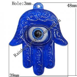 Turkish Resin Pendants, Hand 48x39mm Hole:3mm, Sold By Bag