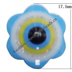 Turkish Resin Cabochons, Flower 17.5mm, Sold By Bag