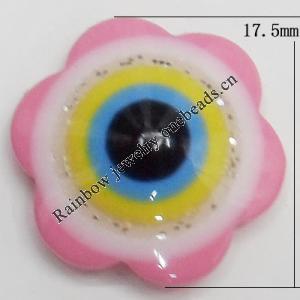 Turkish Resin Cabochons, Flower 17.5mm, Sold By Bag