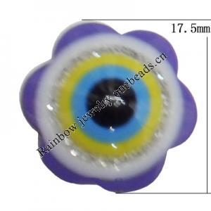 Turkish Resin Cabochons, Flower 17.5mm, Sold By Bag