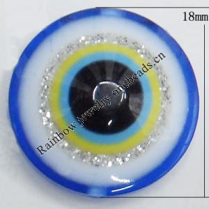 Turkish Resin Cabochons, Flat Round 18mm, Sold By Bag