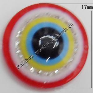 Turkish Resin Cabochons, Flat Round 17mm, Sold By Bag
