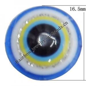 Turkish Resin Cabochons, Flat Round 16.5mm, Sold By Bag