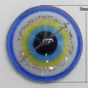 Turkish Resin Cabochons, Flat Round 9mm, Sold By Bag