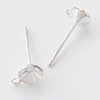 Ear studs, Copper Lead-free, 5mm cup with loop, about 14mm long, Sold by bag 