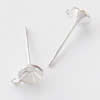Ear studs, Copper Lead-free, 5mm cup with loop, about 14mm long, Sold by bag 