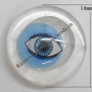 Turkish Resin Cabochons, Flat Round 14mm, Sold By Bag