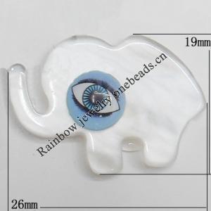 Turkish Resin Cabochons, Elephant 26x19mm, Sold By Bag