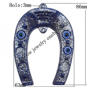 Turkish Resin Pendants, 86x63mm Hole:3mm, Sold By Bag