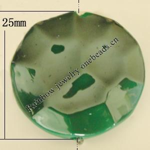 Uv polishing Acrylic Beads, Buckle Flat Round 25mm Hole:2.5mm, Sold by Bag  