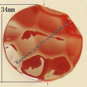 Uv polishing Acrylic Beads, 34mm Hole:2.5mm, Sold by Bag  