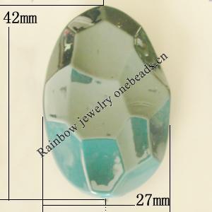 Uv polishing Acrylic Beads, 42x27mm Hole:2.5mm, Sold by Bag  