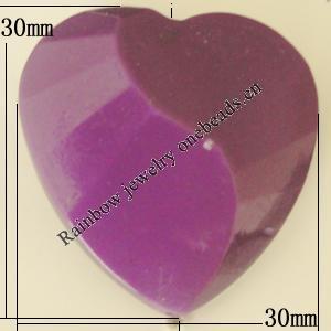 Uv polishing Acrylic Beads, Heart 30x30mm Hole:1.5mm, Sold by Bag  